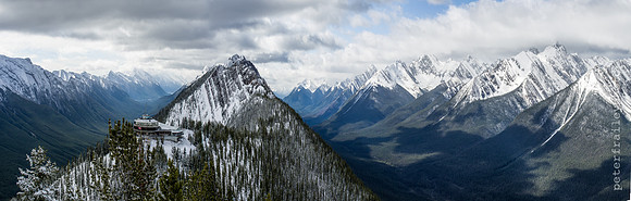Sulphur Moutain and panorama of the Canadian Rockies