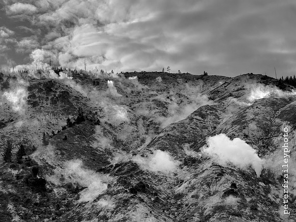 Roaring Mountain in Yellowstone